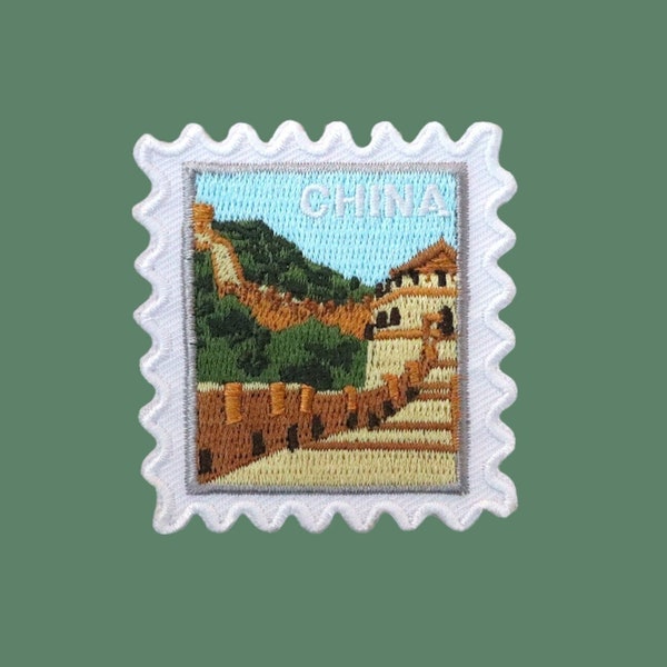 China Patch- Travel Patches- Iron On Patch- Great Wall- China- Traveler- Patches and Pins- Souvenir- Travel Souvenir- Wanderlust- Travel