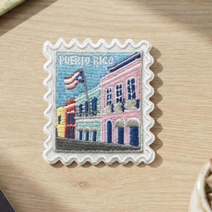 Toppa da viaggio di Porto Rico – Applicazione termoadesiva souvenir di San Juan 2 x 2 cm, idea regalo