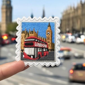 London Patch- England- Reise Aufnäher- Bügelbild- Fernweh- Souvenir- Aufnäher Sammler- Pin Sammler- Reisender- Weltweit