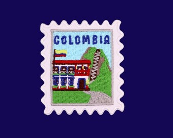 Colombia Patch- Travel Patches- Colombia Iron On Patch- Colombia- Travel Souvenir- Stamps- Wanderlust- Souvenirs- Patches- Traveler- Travel