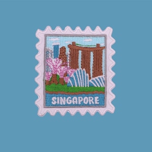 Singapore Patch- Singapore- Travel Patches- Iron on Patch- Travel Souvenirs- Souvenirs- Collection- Patches and Pins- Iron On- Patches