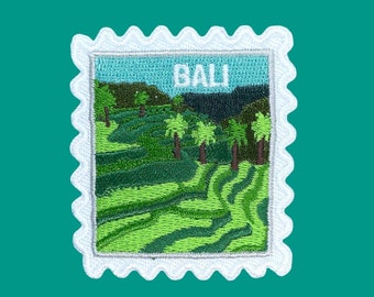 Bali Patch- Indonésie- Patchs de voyage- Iron On Patch- Souvenir de voyageur- Collectionneur de patchs- Wanderlust- Voyageur- Wanderer- Collectionneur d’épingles