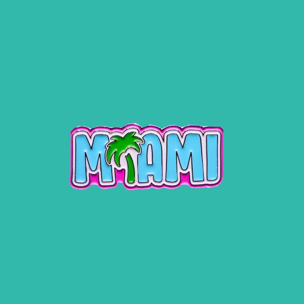 Miami Pin- Travel Pin- Travel Patches- Souvenir- Wanderlust- Enamel Pin- Miami- Pin Collector- Travel Souvenir- Travel- Pins