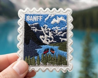 Banff National Park Iron On Patch – Canada Travel Souvenir 2 X 2 Patch
