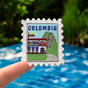 Colombia Patch- Travel Patches- Colombia Iron On Patch- Colombia- Travel Souvenir- Stamps- Wanderlust- Souvenirs- Patches- Traveler- Travel