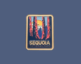 Épingle de voyage Sequoia - Épingle du parc national de Sequoia - Parcs nationaux - Épingles de voyage - Épingle en émail - Séquoia - Arbres - Épingle de Californie - Souvenirs de voyage