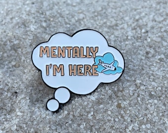 Wanderlust Pin- Enamel Pin- Travel Pin- Airplane- Clouds- Jet Setter- Pins and Patches-Traveler- Pin Collector- Quote Box- Pins- Adventure