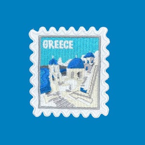 Greece Patch- Iron On Patch- Santorini- Ocean-Iron On- Travel Patches- Traveler- Greece- Greek- Patch Collector- Waves- Travel Pin