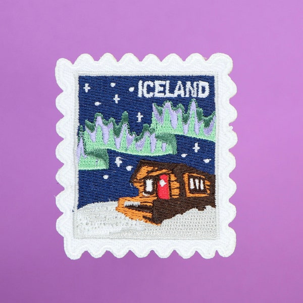 Iceland Patch- Northern Lights- Travel Patches- Iron On Patch- Souvenir- Travel Souvenir- Patch Collector- Wanderlust- Traveler- Photography