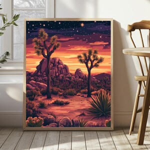 Joshua Tree Travel Poster - National Park Art- Travel Prints- California Travel Poster- Wall Art- Travel Gift, Poster, Travel Artwork