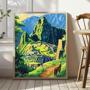 Machu Picchu Travel Poster- Peru Travel Poster- Machu Picchu- Peru Travel Poster- Wall Decor- Peru- Wall Poster- Travel Gift- Travel Poster