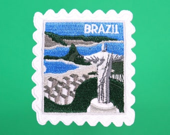 Brazil Patch- Travel Patches- Rio De Janeiro- Iron On Patches- Wanderlust- Traveler- Passport- Brazilian- Souvenir- Travel Souvenir- Christ