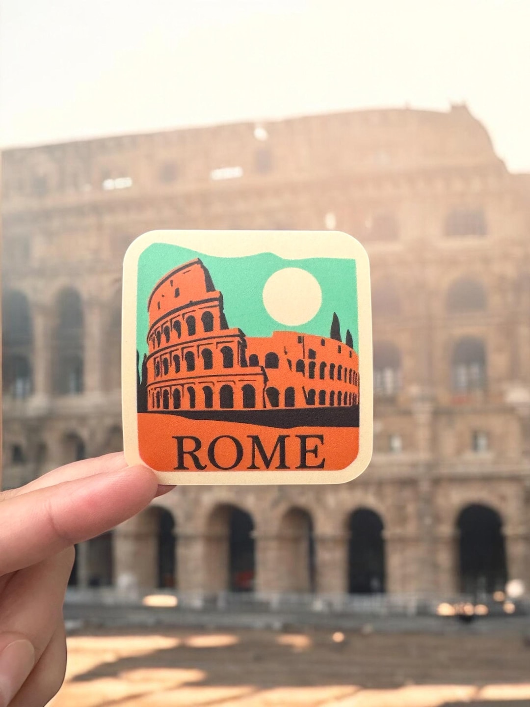 Rome Sticker- Rome Travel Stickers- Colosseum Vinyl Sticker- Waterproof ...