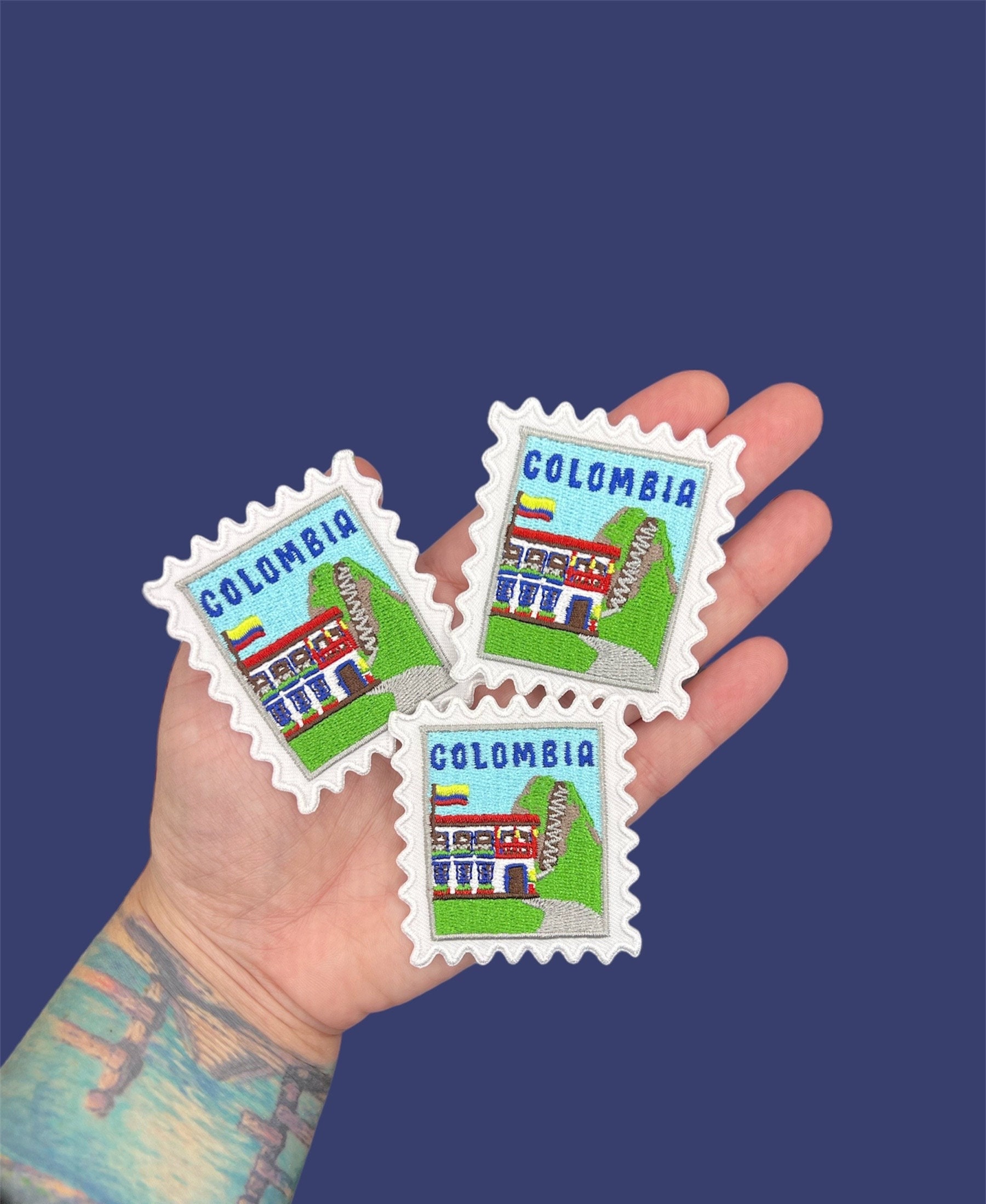 Toppe Toppa PATCH COLOMBIA 7x4,5cm Bandiera Banderina Ricamata - Foto 5