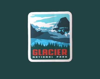 Glacier National Park Sticker- Vinyl Sticker- Waterproof Sticker- National Parks- Hiking- Travel Souvenir- Souvenirs- Adventure- Memories