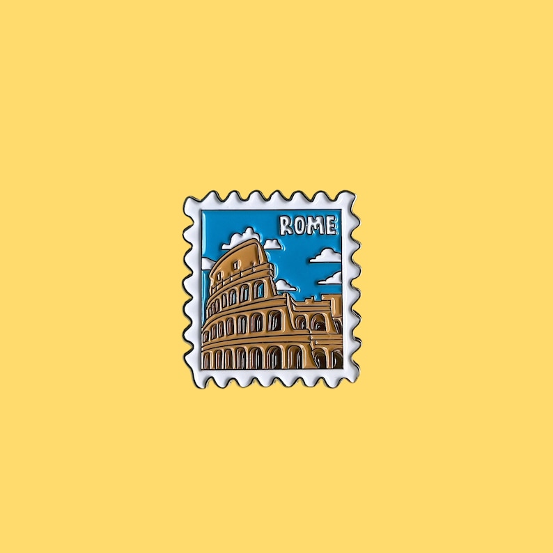 Rome Pin Travel Pin Enamel Pin Colosseum Roma Pin Travel Souvenir Pins Pin Collector Wanderlust Traveler Patches and Pins image 1