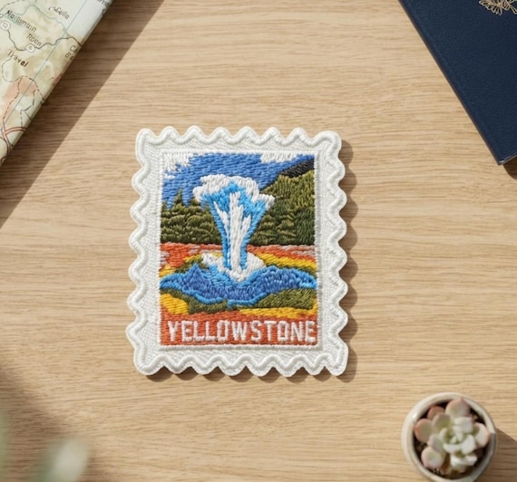 Yellowstone National Park Patch –Travel Iron On Wanderlust Souvenir Appliques