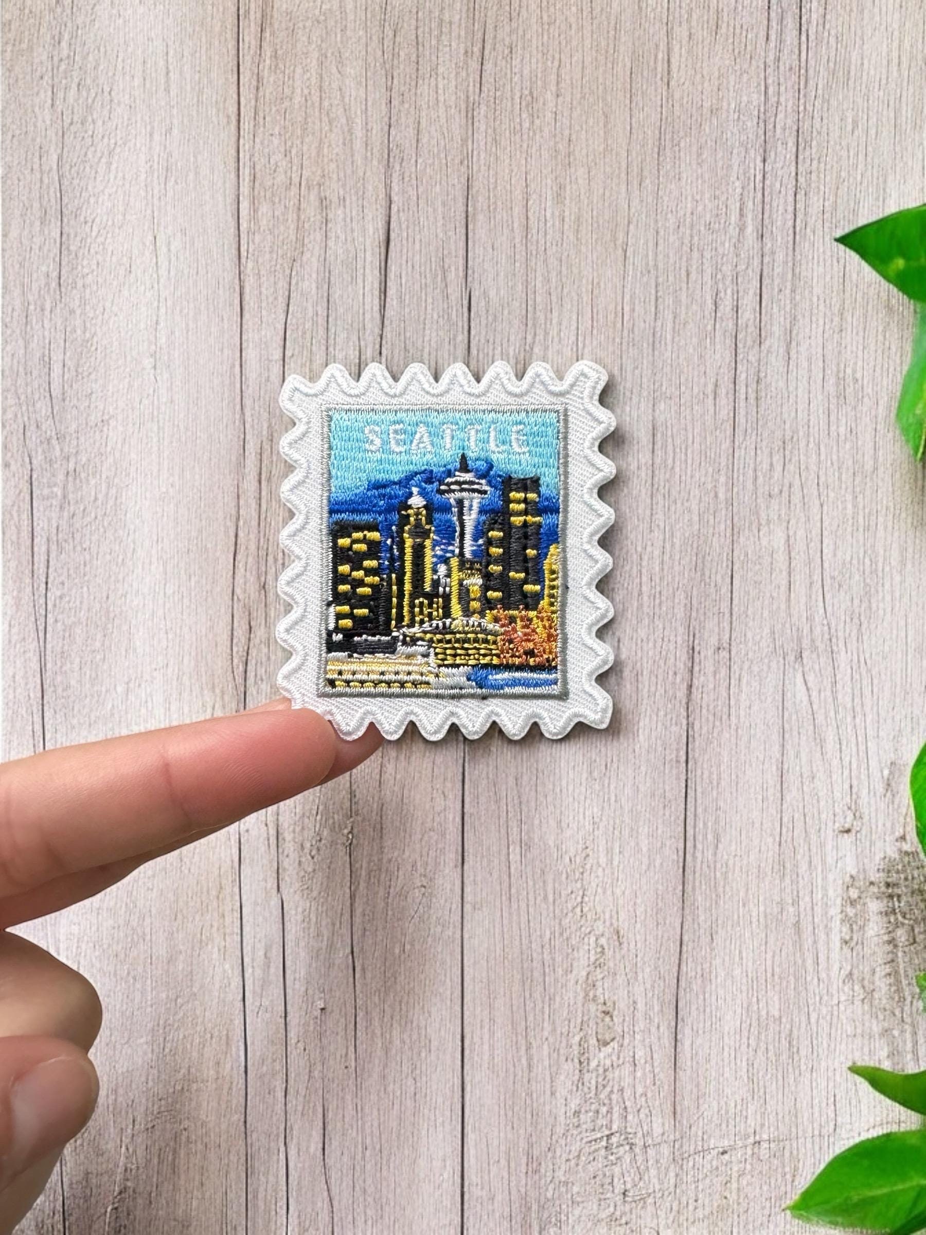 Seattle Travel Patch- Iron On Patch- Travel Gift- Washington Patch- Travel- Travel Souvenir- Gifts- Patches and Pins- Wanderlust- Traveler