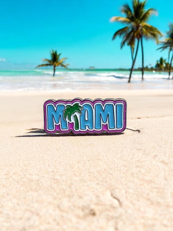 Miami Pin- Travel Pin- Travel Patches- Souvenir- Wanderlust- Enamel Pin- Miami- Pin Collector- Travel Souvenir- Travel- Pins