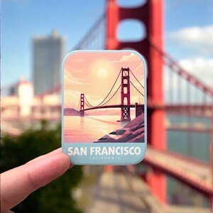 San Francisco Sticker- Travel Stickers- California- Vinyl Sticker- Waterproof- Water Bottle- Souvenir- Sticker- Travel Gift- Gift
