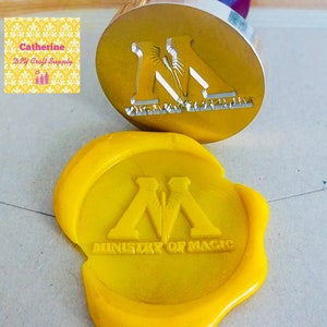 party wax seal wax seal stamp ministry of magic wax seal Stamp with wooden handle Ministry of magic wax seal stamp
