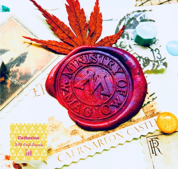 party wax seal wax seal stamp ministry of magic wax seal Stamp with wooden handle Ministry of magic wax seal stamp