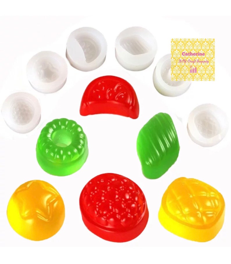 Set of 6 gummy mold chocolate mold candy silicone mold candy silicone mould fondant mold