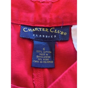 Vintage Charter Club pleated walking shorts 100% cotton sz 6 画像 4