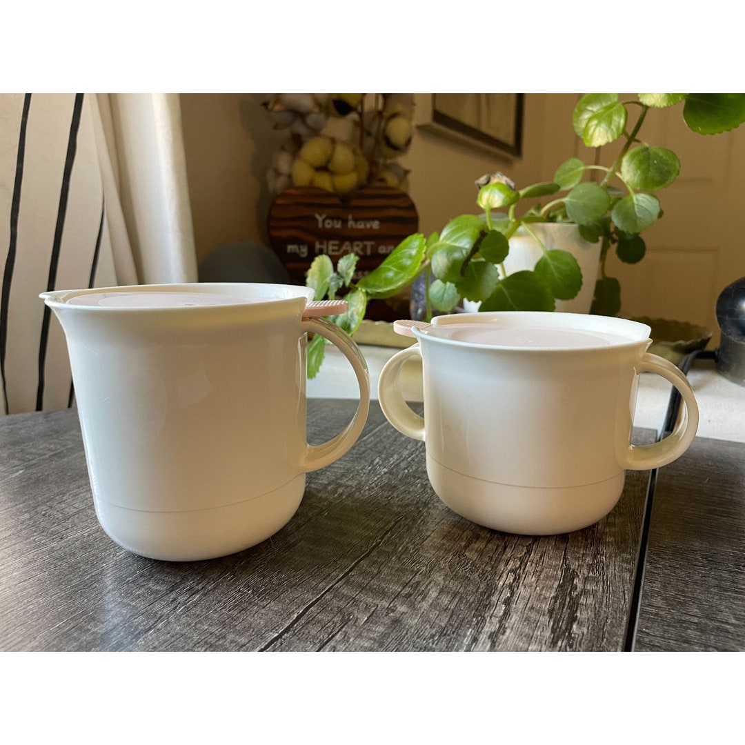 TUPPERWARE Sugar & Creamer Set With Pink Seals 2309 2310 Etsy