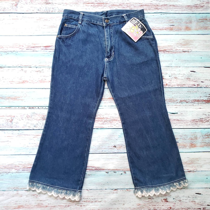 high waisted denim capris
