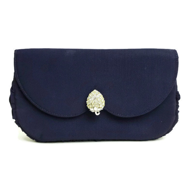 blue evening clutch