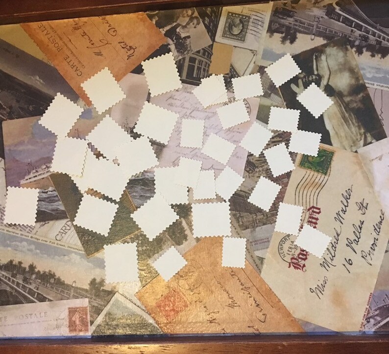 Faux Postage Stamp Die Cuts junk journals planners paper Etsy