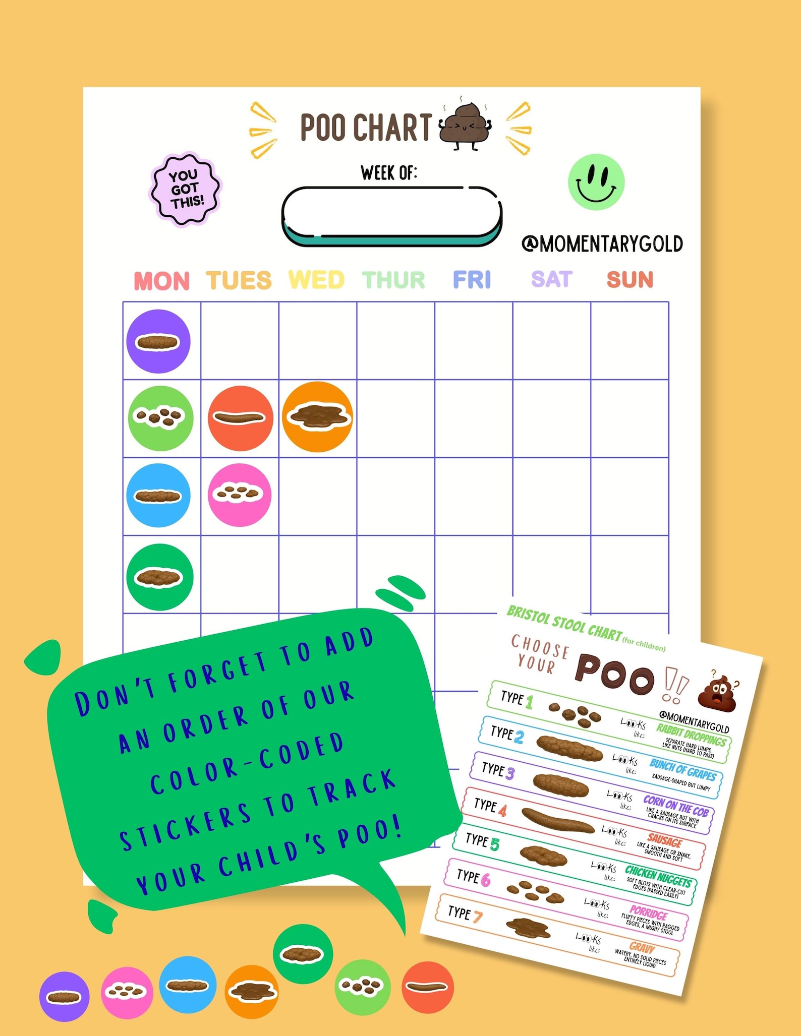 Printable Kids Poo Chart + Bristol Stool Chart | Toilet Training ...
