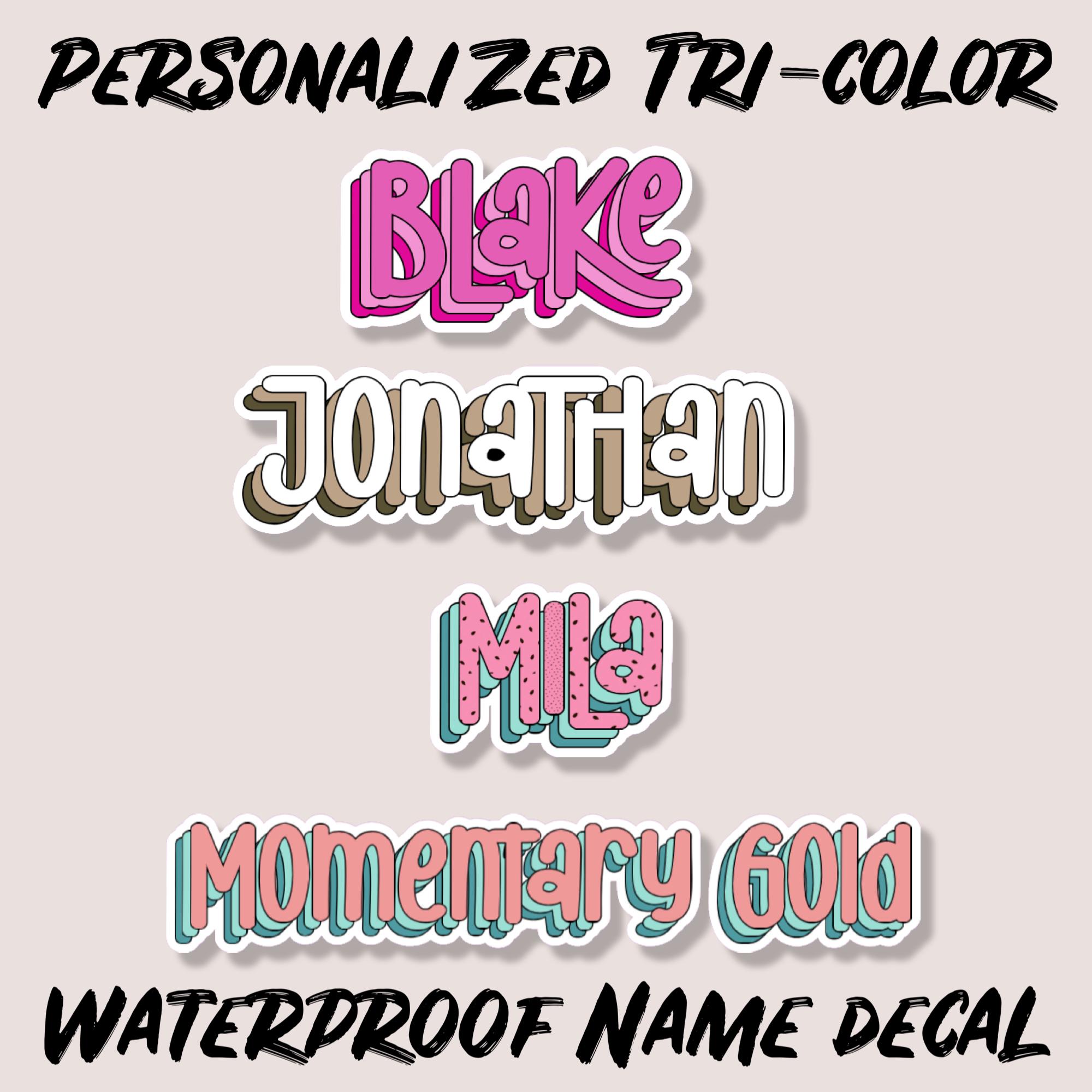 Waterproof Name Decal - Personalized Vinyl Sticker - NAME STICKER ...
