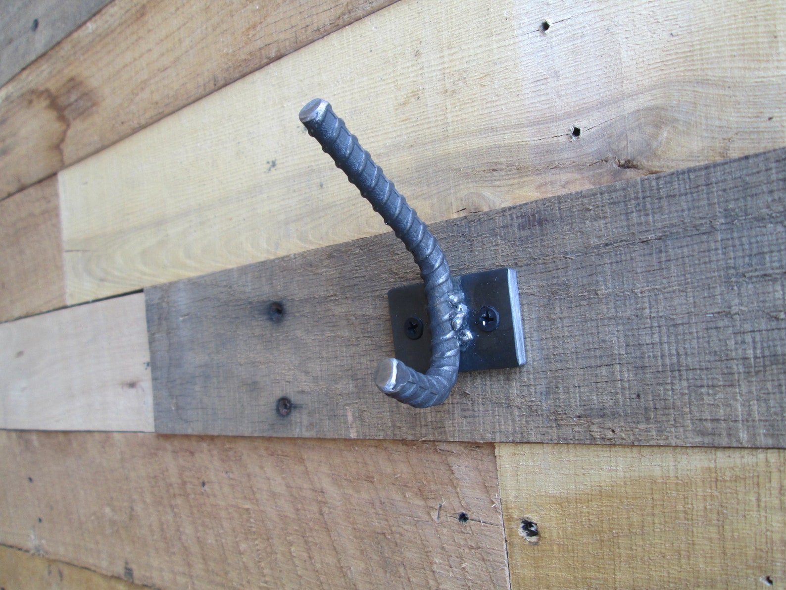Coat hook metal work rebar home decor Etsy