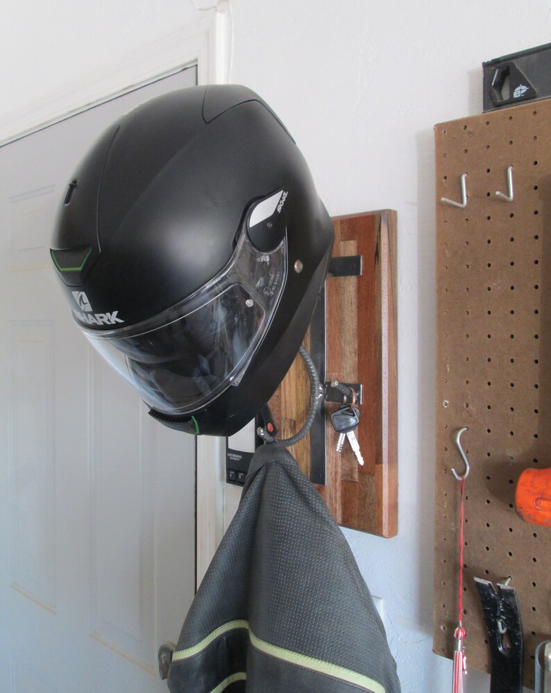 Rebar and Wood Helmet Rack Etsy