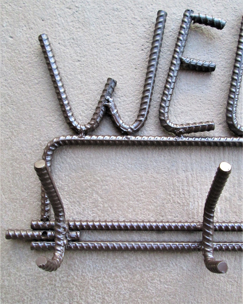 Rebar Coat Rack Home Decor Metal Art Etsy