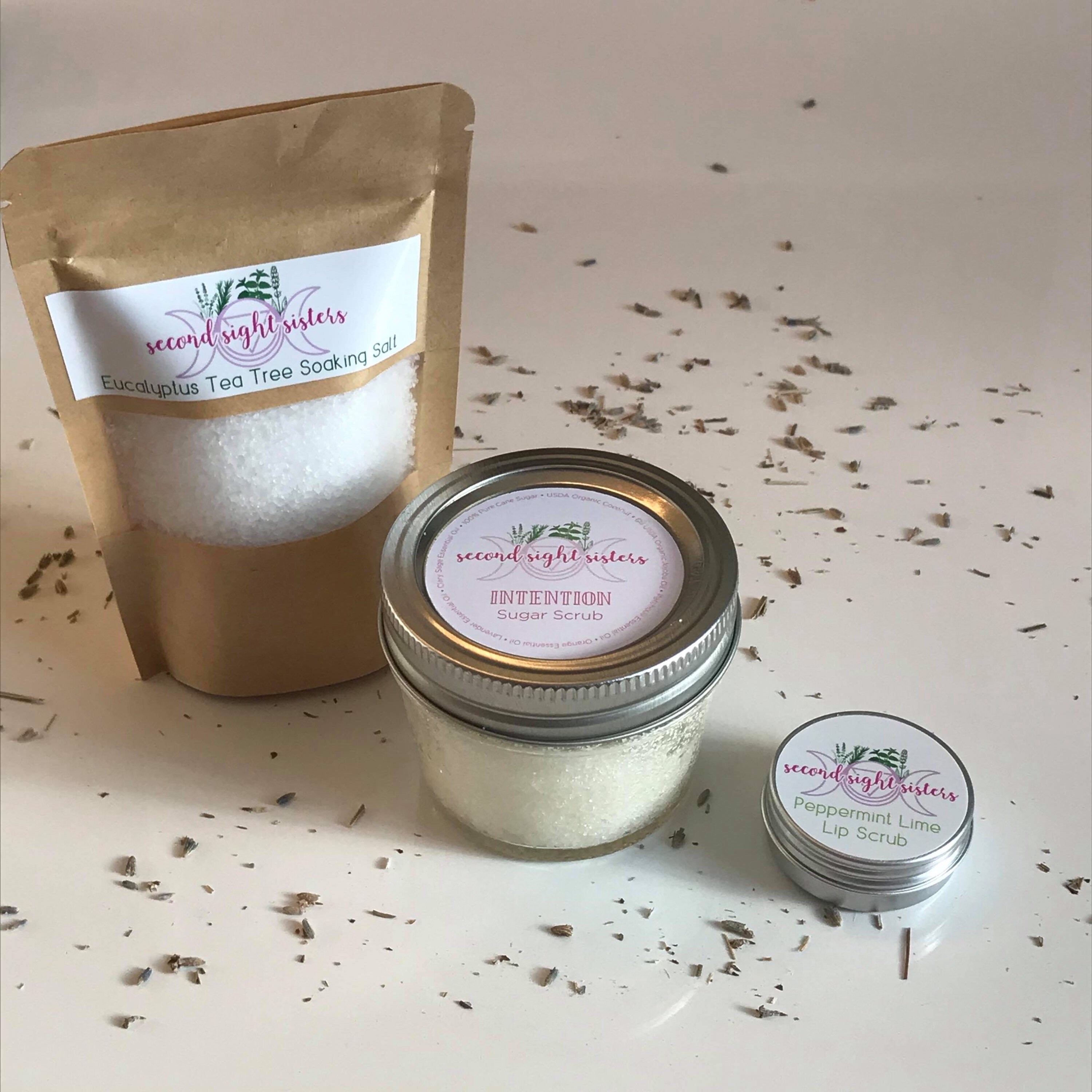 Small Sugar Scrub Gift Set Gift Box Epsom Bath Salt Etsy