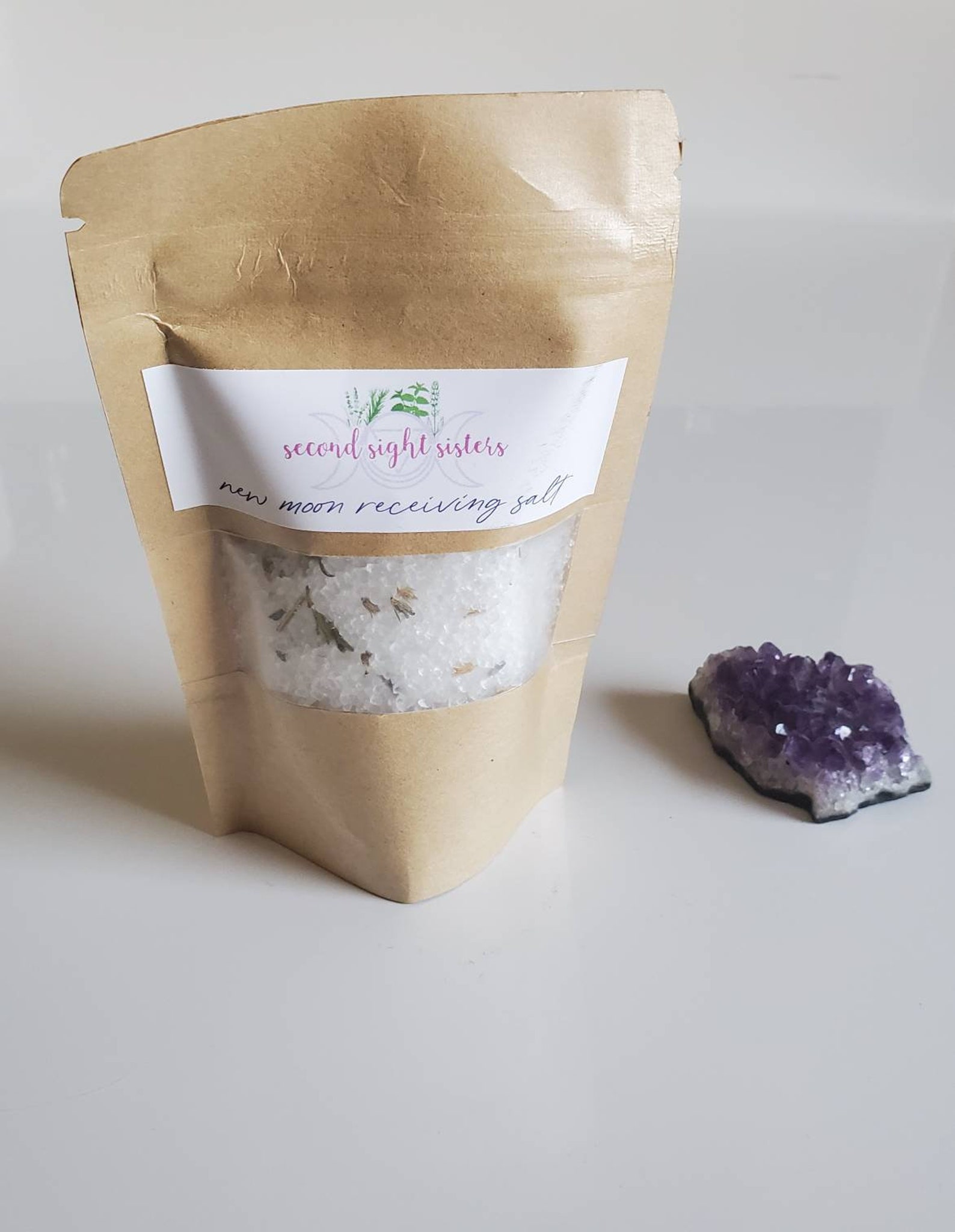 Bath Salt New Moon RECEIVING Salt Moon Phases Epsom Bath Etsy