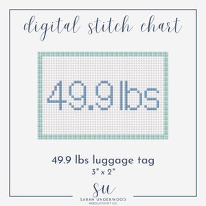 49.9 lbs Luggage Tag -  Digital Needlepoint Chart