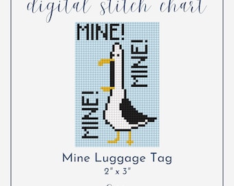 Mine! Luggage Tag - Digital Needlepoint Chart