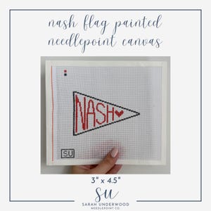 Nashville Flag Painted Needlepoint Canvas