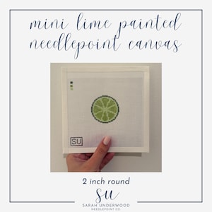 Mini Lime Painted Needlepoint Canvas