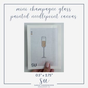 Mini Champagne Painted Needlepoint Canvas