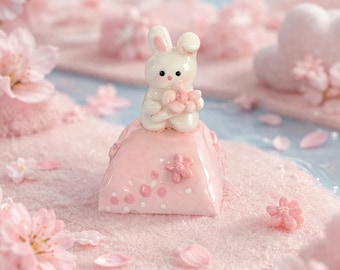 Sakura bunny artisan keycap