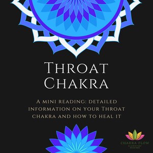 Throat Chakra - Mini Clairvoyant Reading of the Throat Chakra for yourself or as a Spiritual Gift