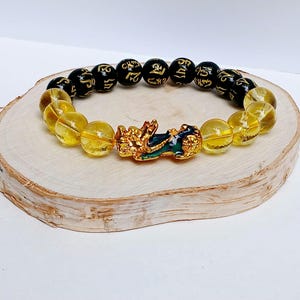 Citrin Obsidian Pixiu Armband für Reichtum und Schutz | Natürliches handgemachtes Kristallheilschmuck-Geschenk für Männer & Frauen - Feng-Shui-Energie
