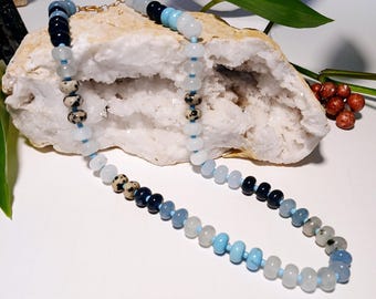 Agate and Glass Beaded Necklace | Handmade Gemstone Necklace  | Gift For Her