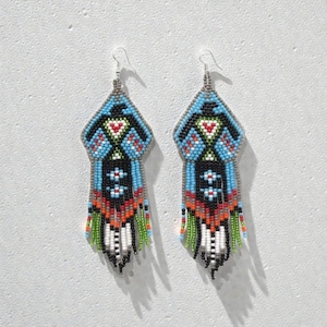 Beaded Eagle Earrings | Native Boho Statement Jewelry | Earrings