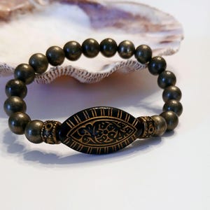 Pyrite Bracelet 8mm Handmade Beaded Crystal Jewelry Abundance Bracelet for Women Men Good Luck Gift Spiritual Energy Bracelet